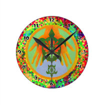 Hands Turtle Round Wall Clock