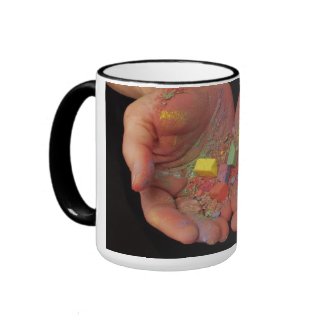 Hands with Pastels, covered mug
