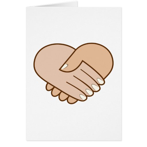 Handshake heart handshake heart greeting card