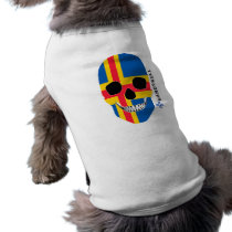 HANDSKULL Åland,Happy skull,Åland flag Dog Clothes