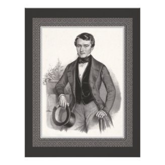 Handsome Biedermeier Gentleman Elegant Vintage Custom Letterhead