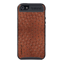 Handsome Brown Faux Ostrich Skin Leather skinit case