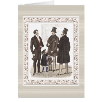 Handsome French Men in Biedermeier Fashions Cards