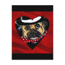Handsome Pug Valentine postcards