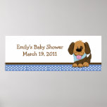 Handsome Puppy Baby Shower /  Birthday Banner Poster