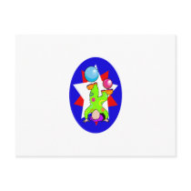 Handstand juggling kiddie clown post card