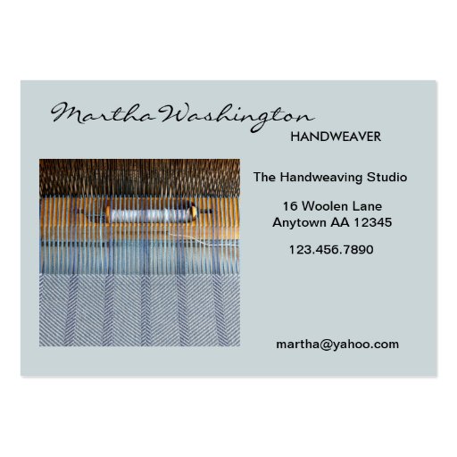 Handweaving Loom Business Cards (front side)
