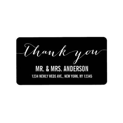Handwriting Script Wedding Thank You Custom Address Labels
