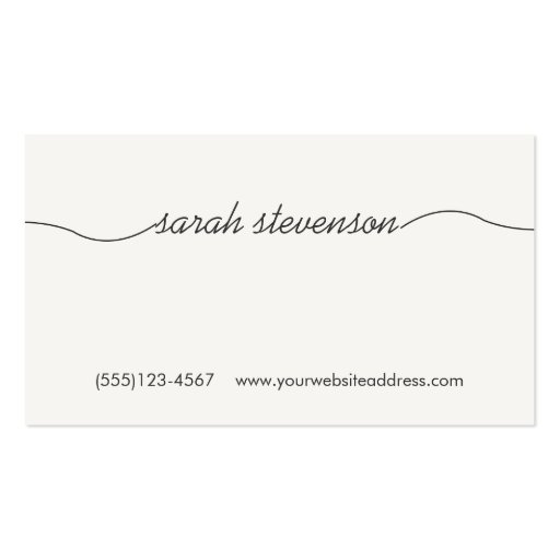 Handwritten Font Faux Wood Backside Business Card