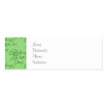 Handwritten Happy St Patrick's Day Shamrock Clover Business Card Template