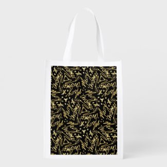 Handwritten Merry Christmas Glow Text and Stars Market Totes