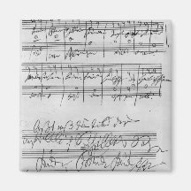 Handwritten musical score magnet