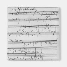 Handwritten musical score magnets
