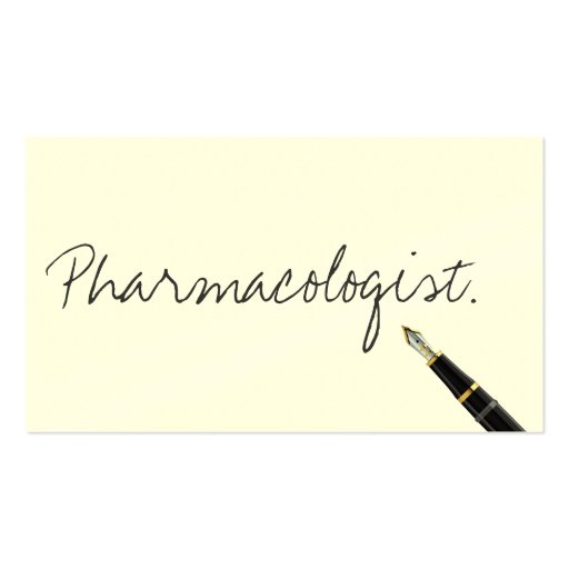 Handwritten Pharmacologist Business Card