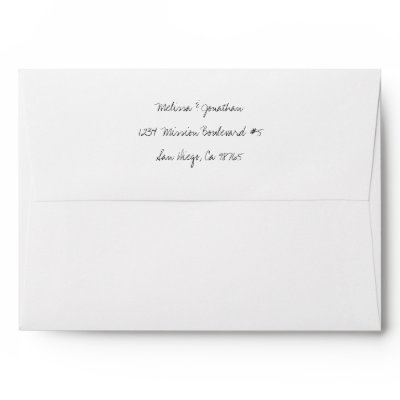 Handwritten print custom return address wedding envelopes by FidesDesign