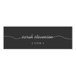 Handwritten Script Simple Black Mini Business Card
