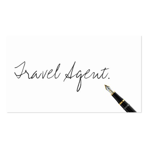 Handwritten Travel Agent Business Card (front side)