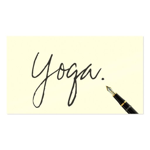 Handwritten Yoga instructor Business Card (front side)