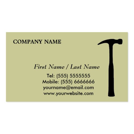 Handy Man Business Card (front side)