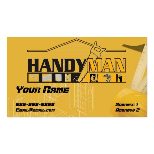 Handy Man Business card (front side)