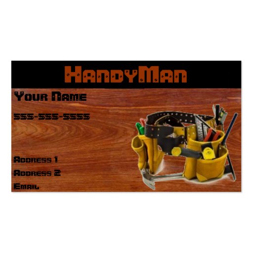 Handy man business card (front side)