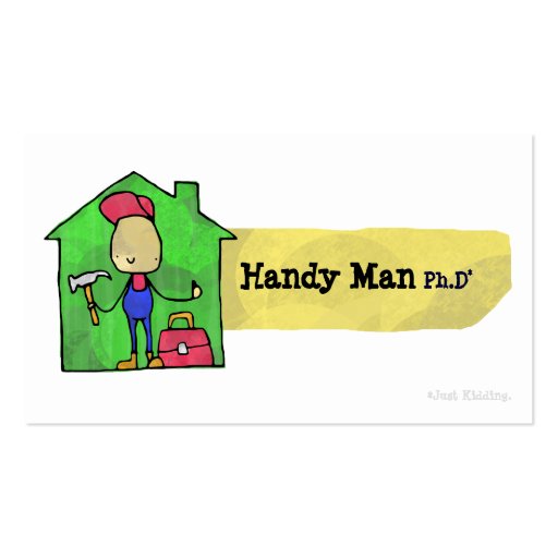 Handy Man Ph.D Business Card (front side)