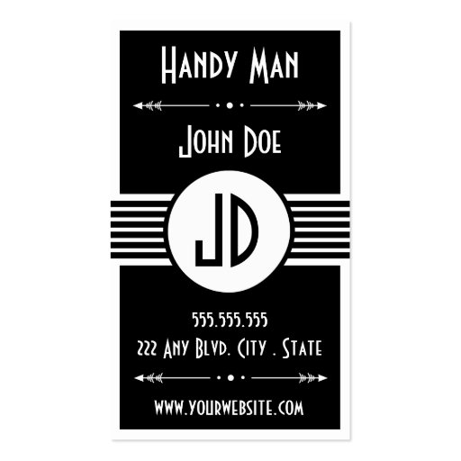 Handyman business card (front side)