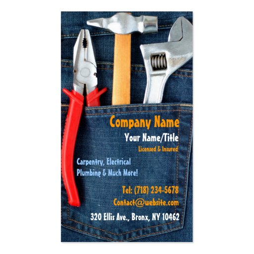 Handyman Business Card Zazzle