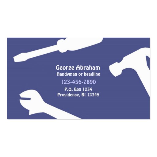Handyman / Constructions Business Card (front side)