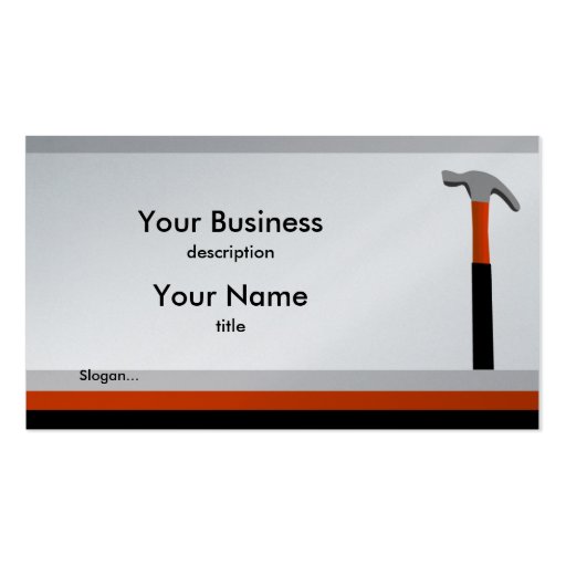 Handyman Hammer Business Card (front side)