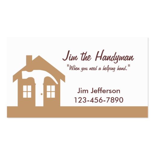 Handyman/Home Repair/ Brown Business Card (front side)