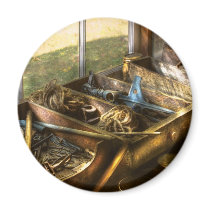 Handyman - Junk on a Bench magnets by suburbanscenes Handyman - Junk on a Bench magnets