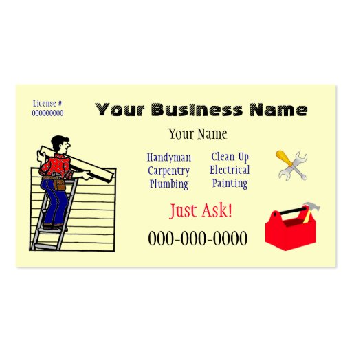 Handyman (Or?) Business Card (front side)