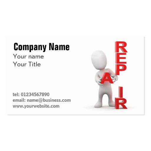 Handyman Repair Services Business Card (front side)