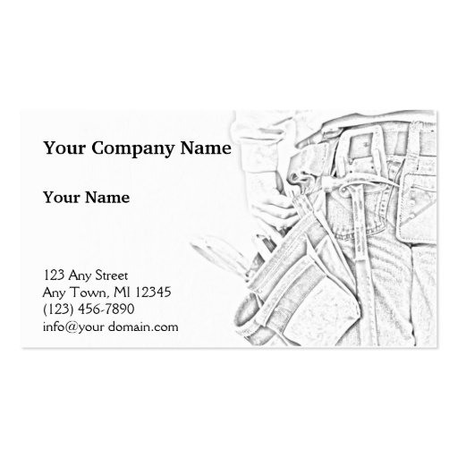 Handyman Sketch in Black and White Business Business Card Templates (front side)