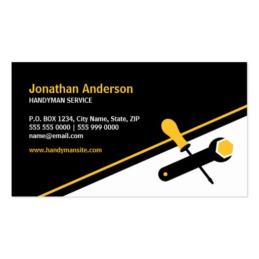 Handyman Working Tools business card (front side)