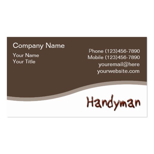 Handyyman Business Cards (front side)