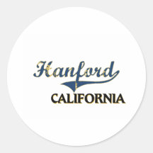 Hanford California City Classic Round Sticker