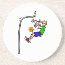 Hang from the rim slam dunk beverage coasters
