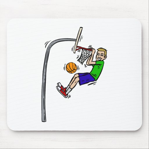 Hang from the rim slam dunk mouse pad
