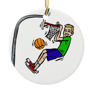 Hang from the rim slam dunk ornaments