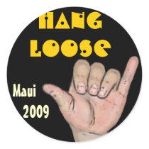 Hang loose (customizable) round sticker