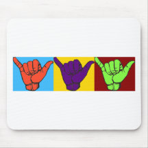 Hang loose Warhol ASL design Mouse Pads