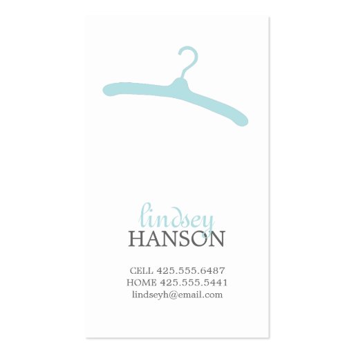 Hanger Calling Card Business Card Templates (front side)