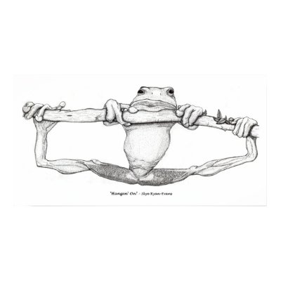 "HANGIN' ON" FROG Art Poster by RavenSpiritPrints