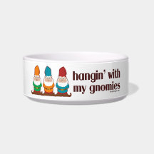 Hangin' With My Gnomies Cat Food Bowl