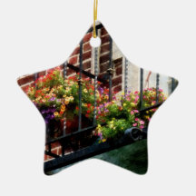 Hanging Baskets on Fire Escape Christmas Tree Ornaments