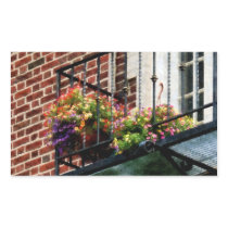 Hanging Baskets on Fire Escape Rectangle Stickers