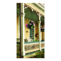 Hanging Baskets on Porch Customized Photo Card