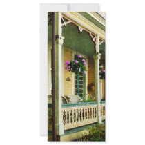 Hanging Baskets on Porch Rack Card Design